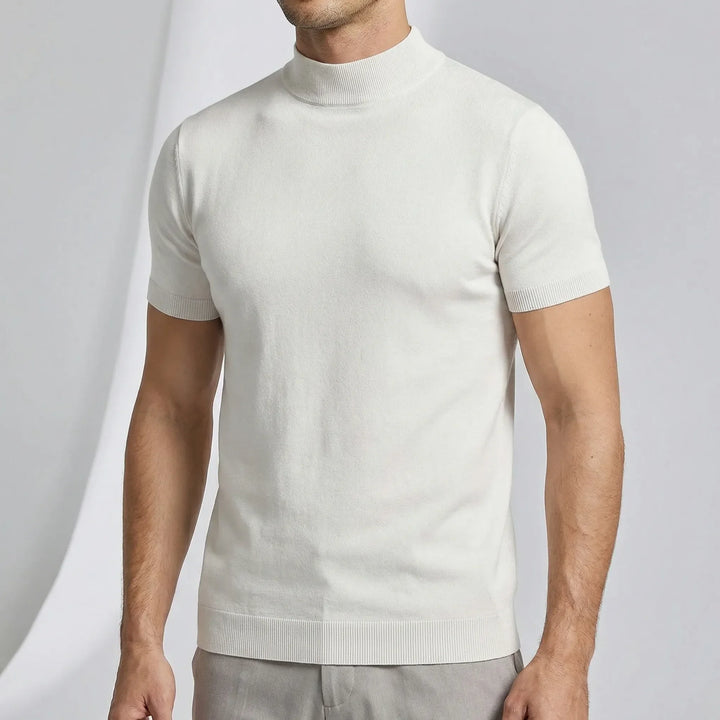 Bekväm herr t-shirt Liam, kortärmad med mjuk polokrage. Idealisk överdel för sommar och ledig stil.