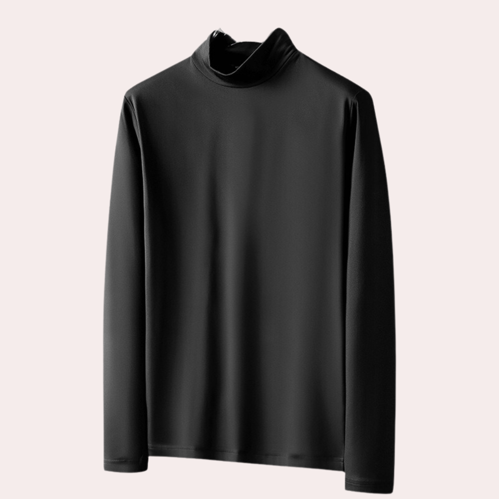Elegant herr t-shirt med lång ärm för höstmode. Bekväm topp idealisk som lagerplagg för svalare väder.