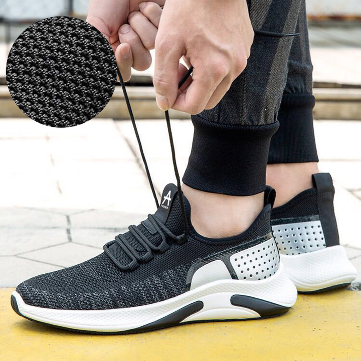 Herr lättvikts sneakers i färgglatt mönster, innersula med stöddesign för komfort.