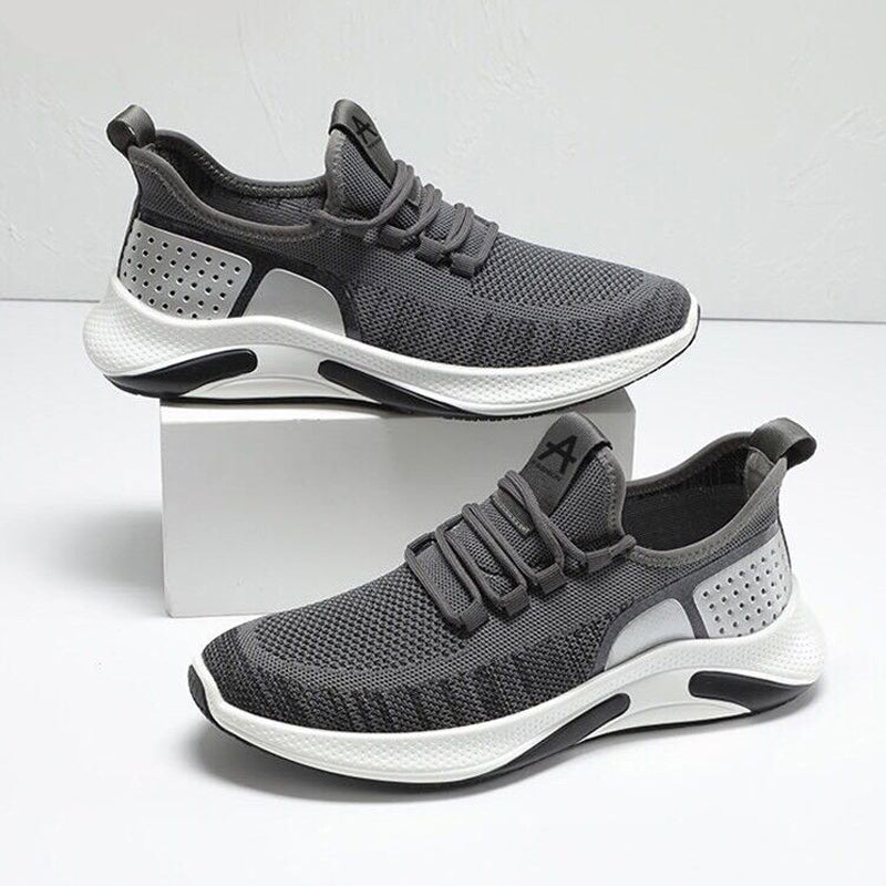 Herr lättvikts sneakers i färgglatt mönster, visning av olika vinklar för att visa designen.