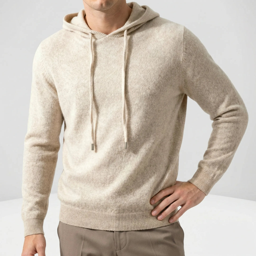 Minimalistisk "Leo" herr hoodtröja, elegant vardagsstil med lyxig komfort för höst och vinter.