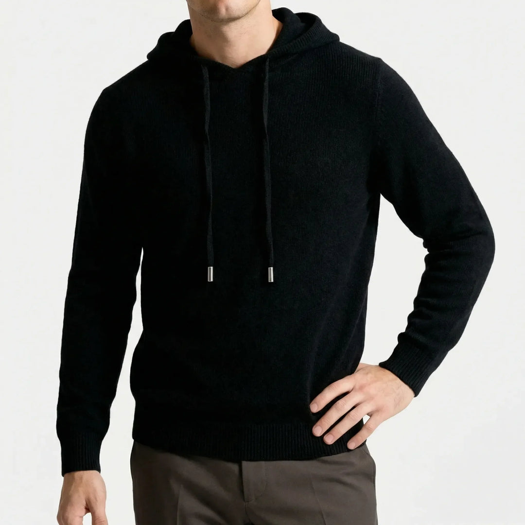 Höst/vinter "Leo" minimalistisk herr hoodtröja, mjuk och varm tröja för bekväm vardagsstil.