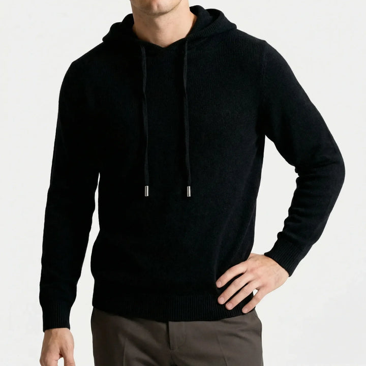 Höst/vinter "Leo" minimalistisk herr hoodtröja, mjuk och varm tröja för bekväm vardagsstil.