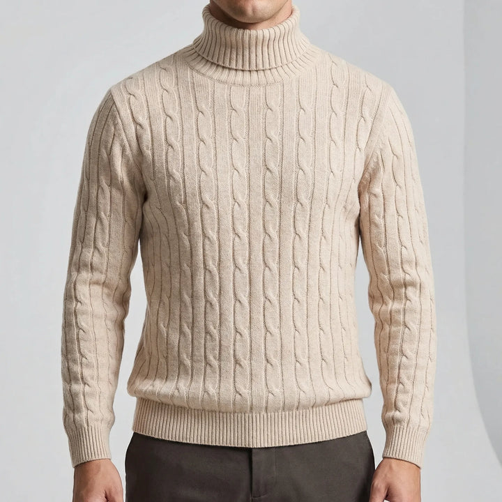 Elegant herr polotröja med strukturerad yta. Perfekt som stilrent vardagsplagg & höstmode.