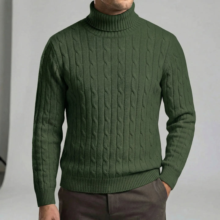 Herr polotröja med fint strukturmönster. En modern men klassisk tröja för höst & vinter.