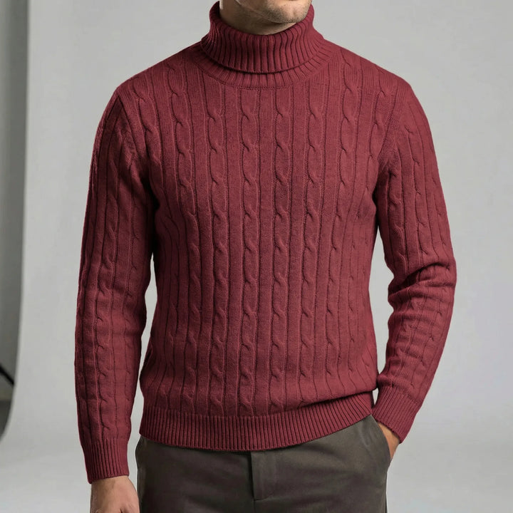 Klassisk herr polotröja med textur. Långärmad, bekväm tröja som passar som höstmode & vardagsplagg.