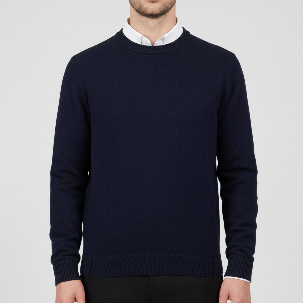 Färgrik rundhalsad herrtröja "Charles". Mjuk, stickad pullover för varierad och trendig stil.