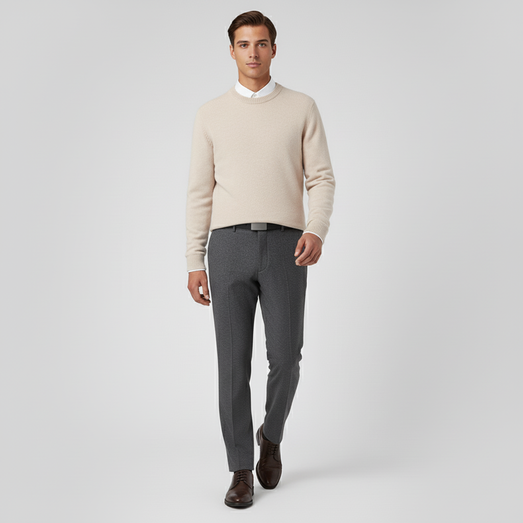 Elegant stickad pullover "Charles" för män. Varm och bekväm för höstens vardag.