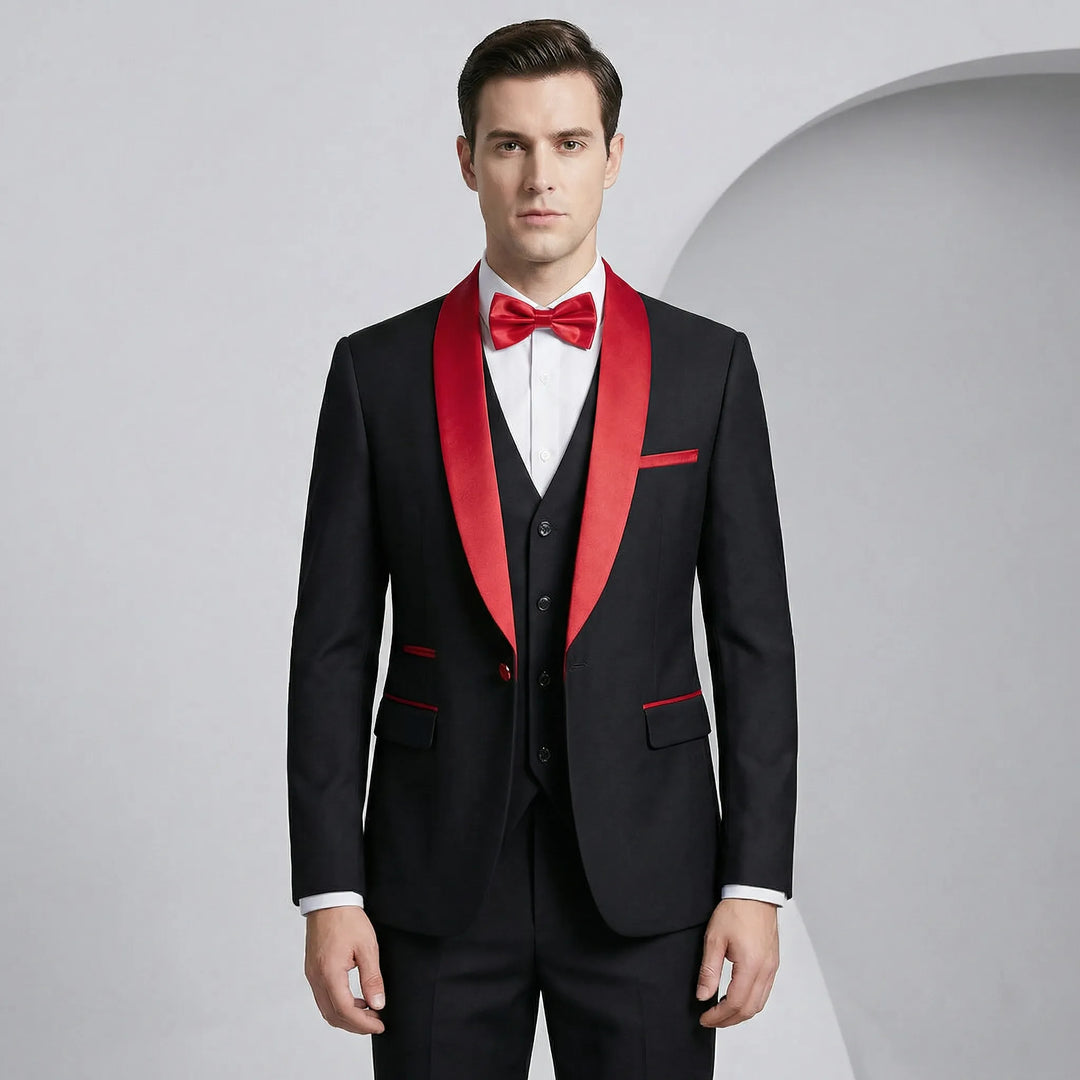 Modern tredelad slim-fit kostym. Ett elegant val för den stilmedvetne herren.