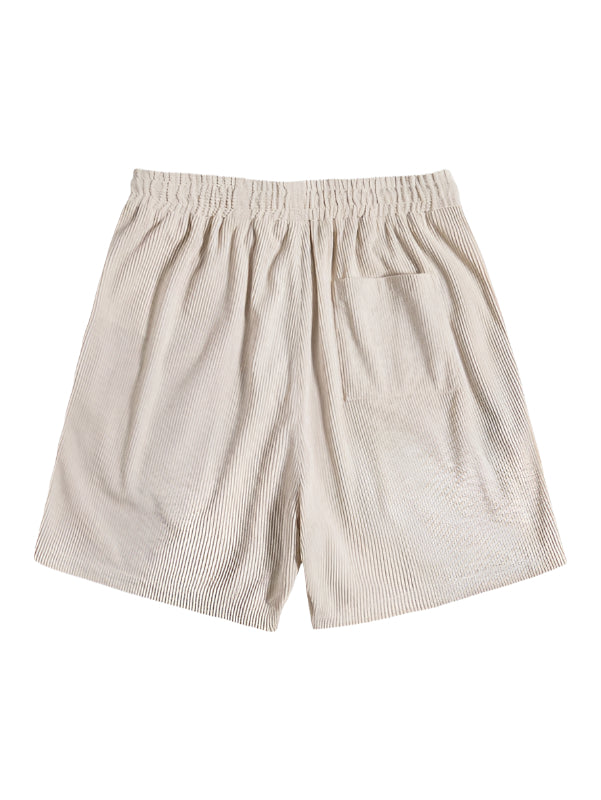 Randigt sommarset för herrar, bekväma shorts och t-shirt. Snygga semesterkläder.