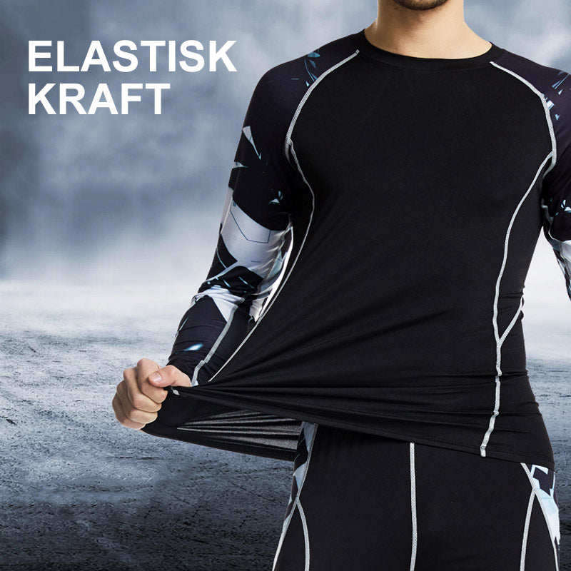 Herrsportuppsättning blå/svart passform