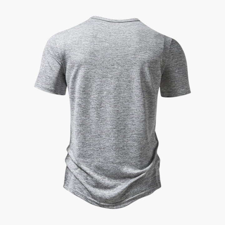 Bekväm herr-Henley t-shirt med knappslå. Ett mångsidigt kortärmat basplagg för en stilren look.