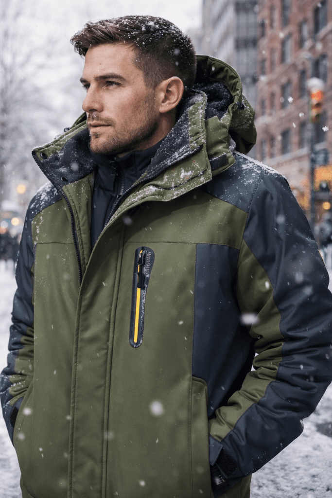 Herr Vinterjacka Aidan, varm & vindtät urban outdoorjacka för kalla dagar. Stilrent ytterplagg.