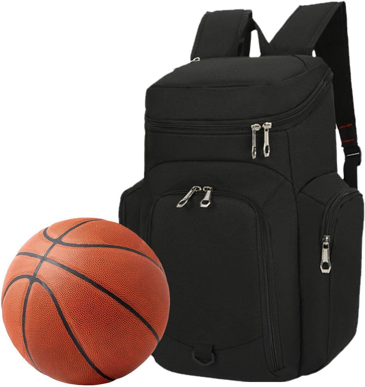 Interiör av rymlig 30L basketryggsäck herr. Separat fack för skor, boll & träningskläder.