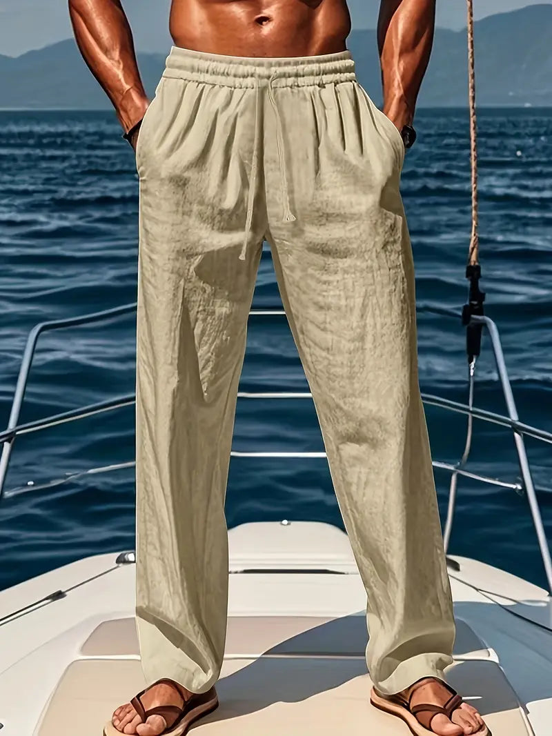 Avslappnade smart casual herrbyxor 'Luke'. Stilfulla & bekväma byxor för vår- och sommarbruk.