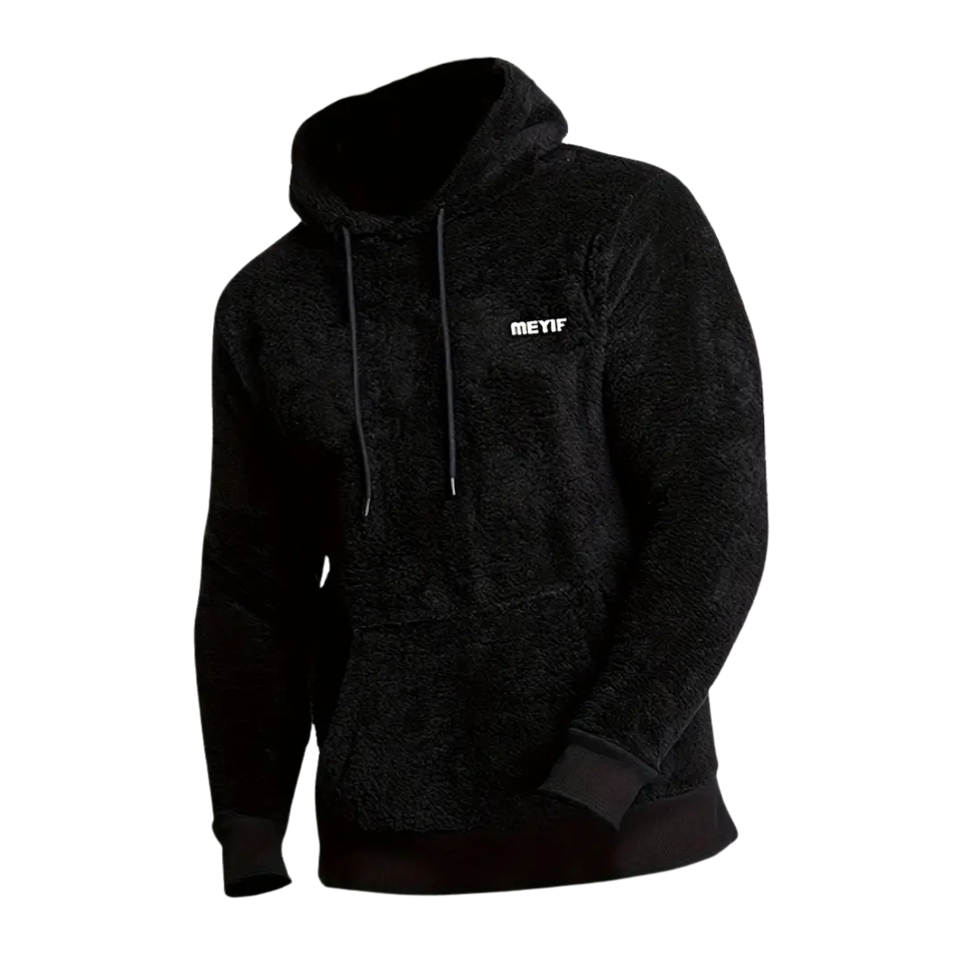 Herrhoodie i plyschfodrad design, varm & mysig för höst & vinter. Perfekt fritidsplagg.