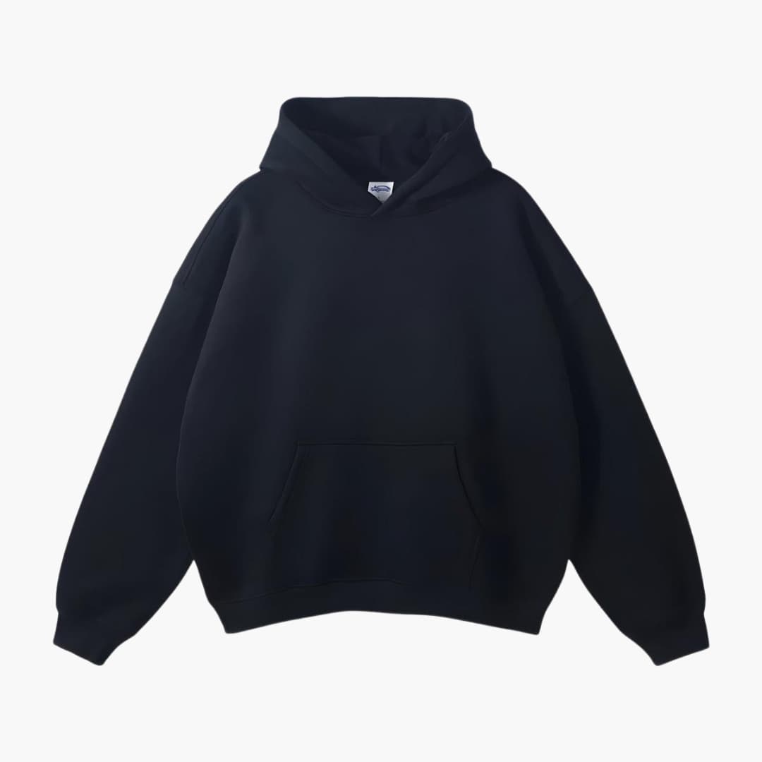 Herrhuvtröja med fast huva och stor känguruficka, perfekt för avslappnad vardag. Mjuk och bekväm hoodie.
