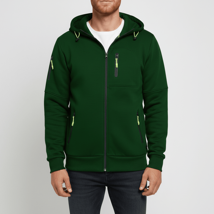 Ljusgrå herrjacka, Oscar zip-through hoodie. Bekväm och mångsidig jacka med huva.