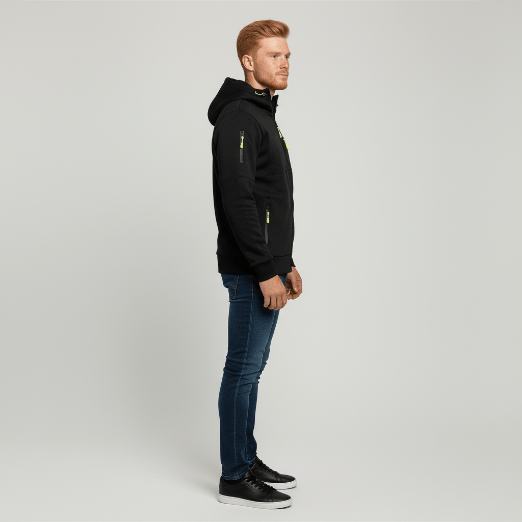 Sportig herrjacka, Oscar hoodie med dragkedja och huva. Perfekt för en avslappnad look.