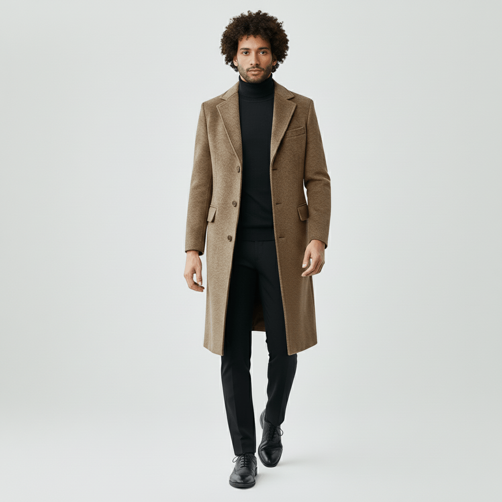Elegant långkappa Phoenix för herrar med knappslå. Perfekt för höst och vinter.