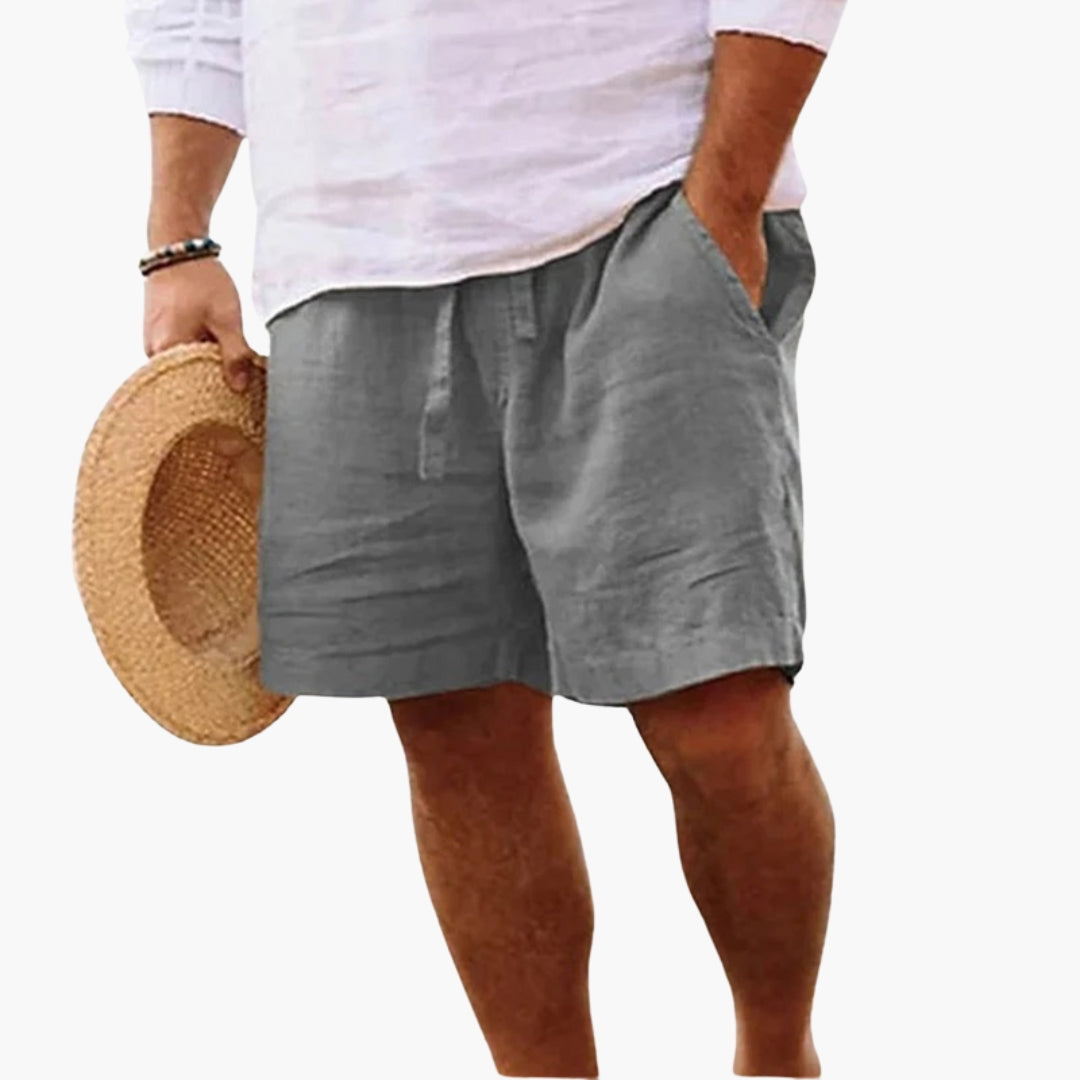 Bekväma sommarshorts för män med dragsko & fickor. Casual fritidsshorts i enfärgad design, lös passform.