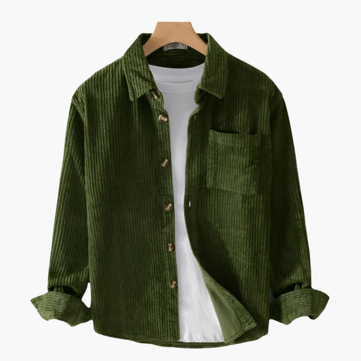 Herrskjorta overshirt i avslappnad passform för mångsidig casual stil. Perfekt för lager på lager.