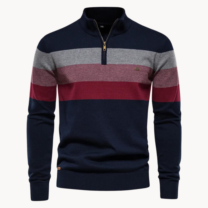 Herrtröja Toby med halvdragkedja. Stilren pullover för herrkläder, perfekt för ledig stil.