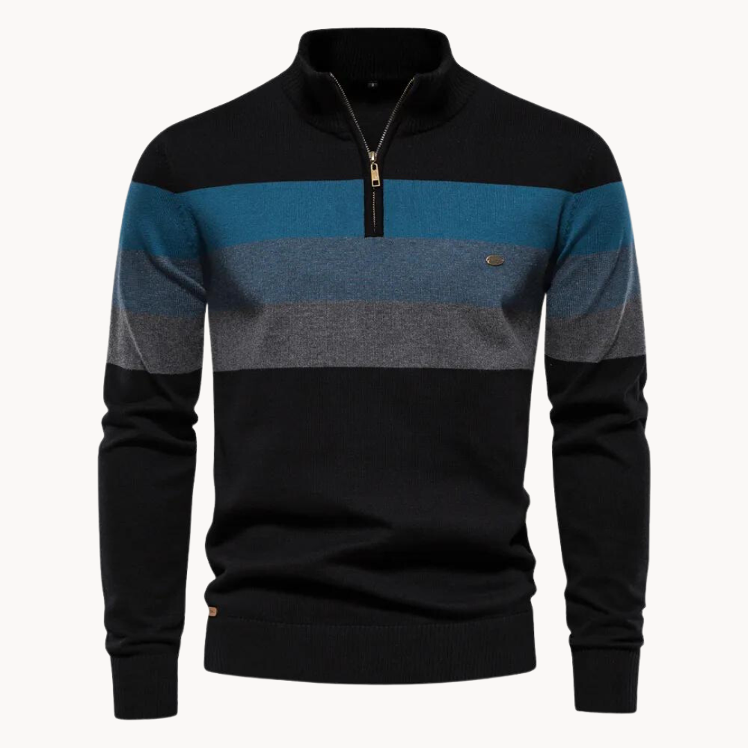 Elegant herrtröja Toby med halvdragkedja. Bekväm pullover, idealisk för en stilren vardagslook.