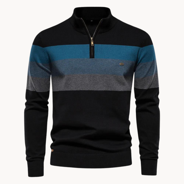 Elegant herrtröja Toby med halvdragkedja. Bekväm pullover, idealisk för en stilren vardagslook.