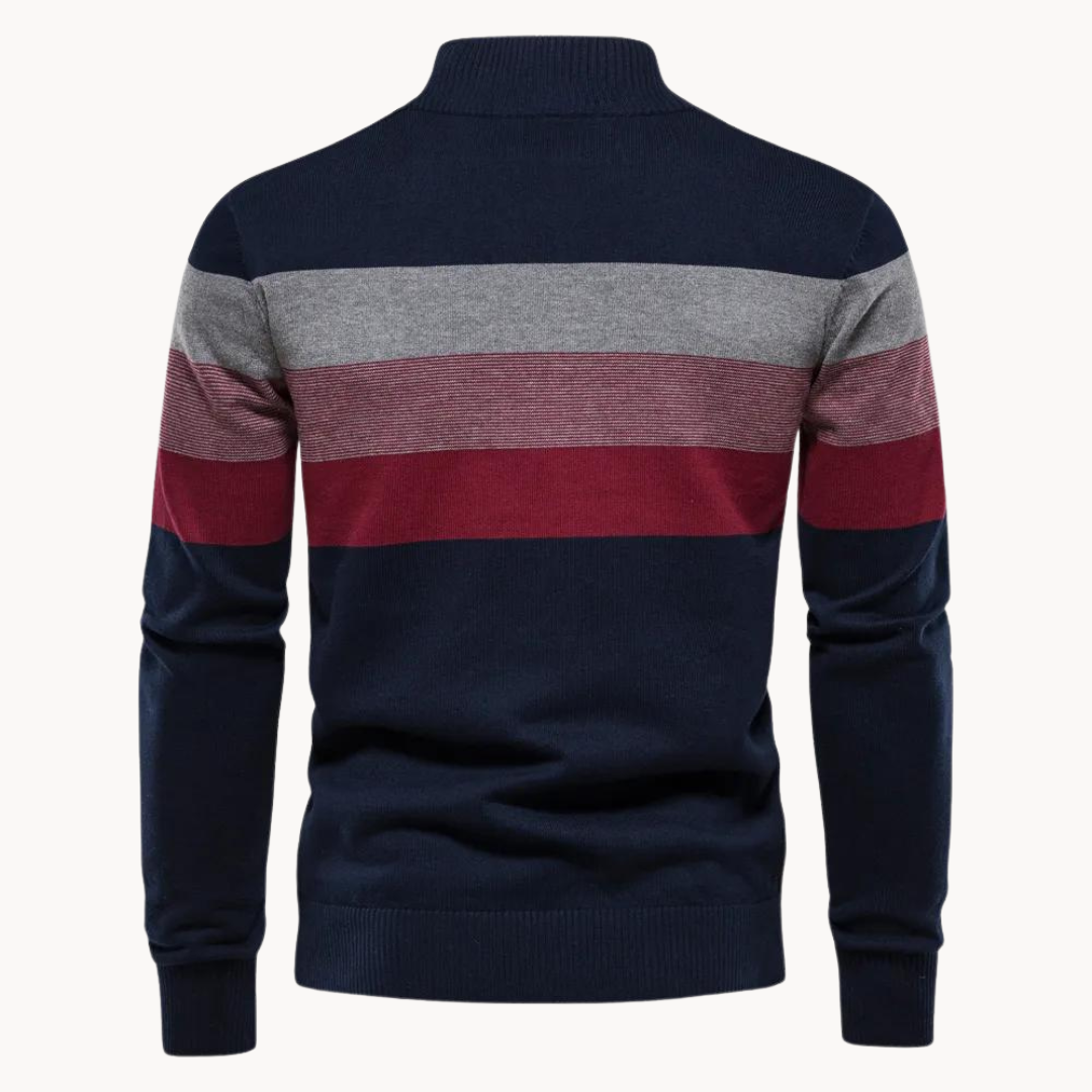 Elegant herr pullover Toby med halvdragkedja. Mångsidig vardagströja för en stilfull look.