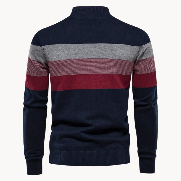 Elegant herr pullover Toby med halvdragkedja. Mångsidig vardagströja för en stilfull look.