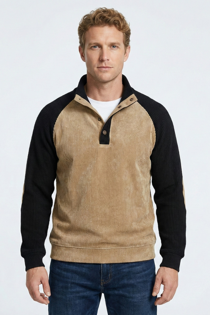 Herrtröja Zac med raglanärmar, stickad pullover för bekväm vardagsstil och höstmode.
