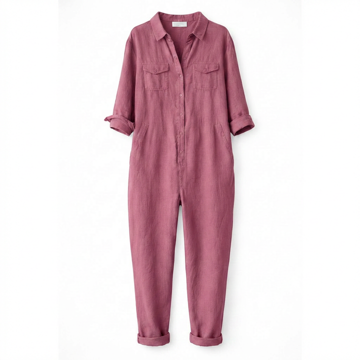 Damjumpsuit i avslappnad design med knappar bakifrån, perfekt vardagslook för varma sommardagar