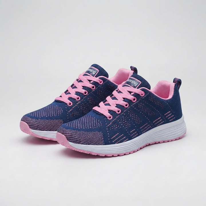 Grå damsneakers med snörning och mjuk dämpning för vardag och promenad