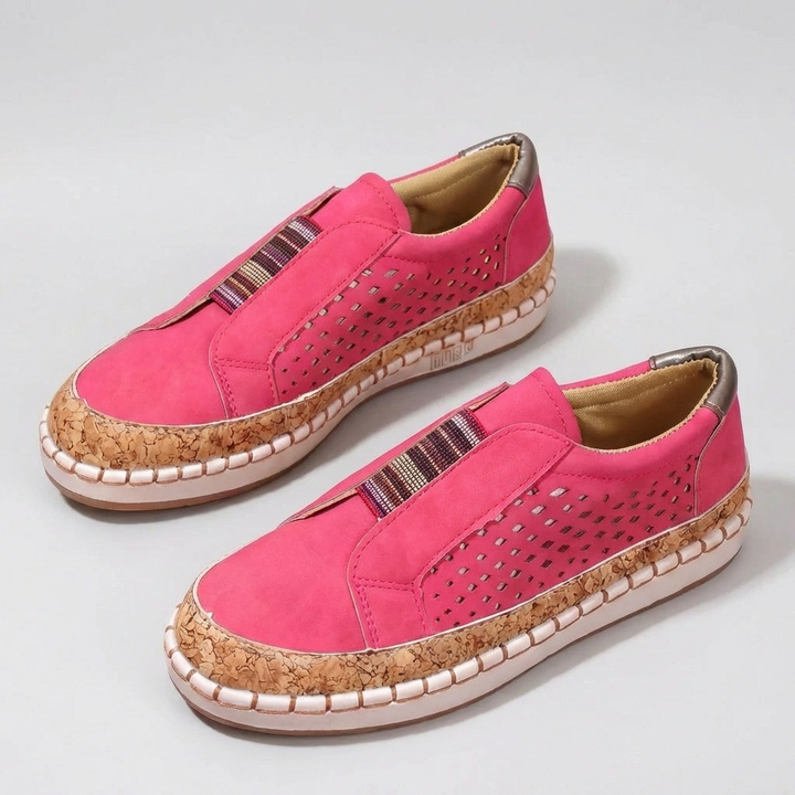 Stilrena vardagssneakers i beige färg för damer uppifrån