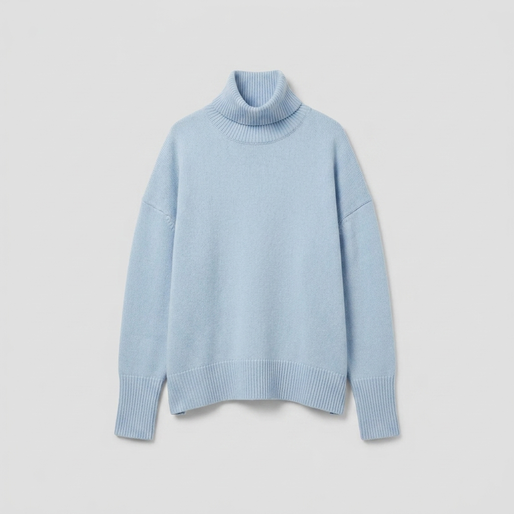 Blå dam oversized polotröja i bekväm modell