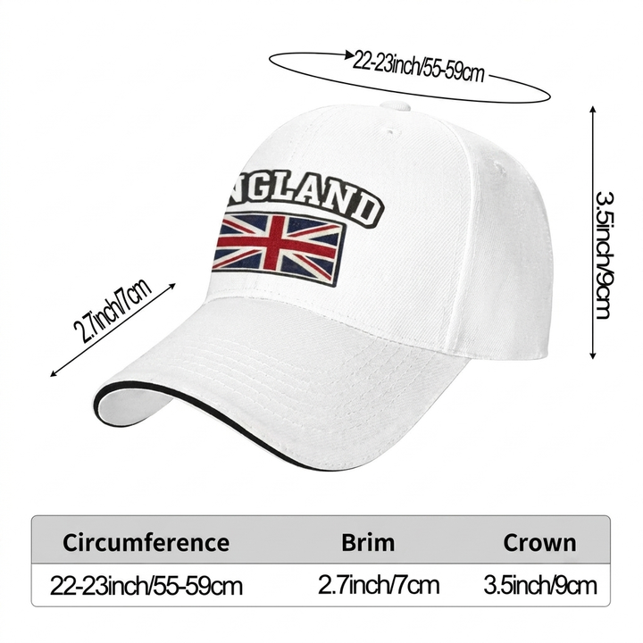 Trendig accessoar och sportkeps inspirerad av England