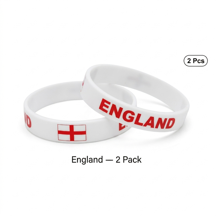 Unisex fotbollsarmband 2-pack med nationella flaggor för supporter