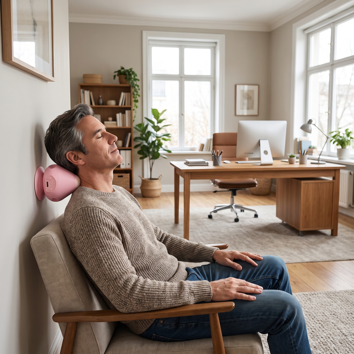 Massageapparat för triggerpunkter med vibration och lugnande värme