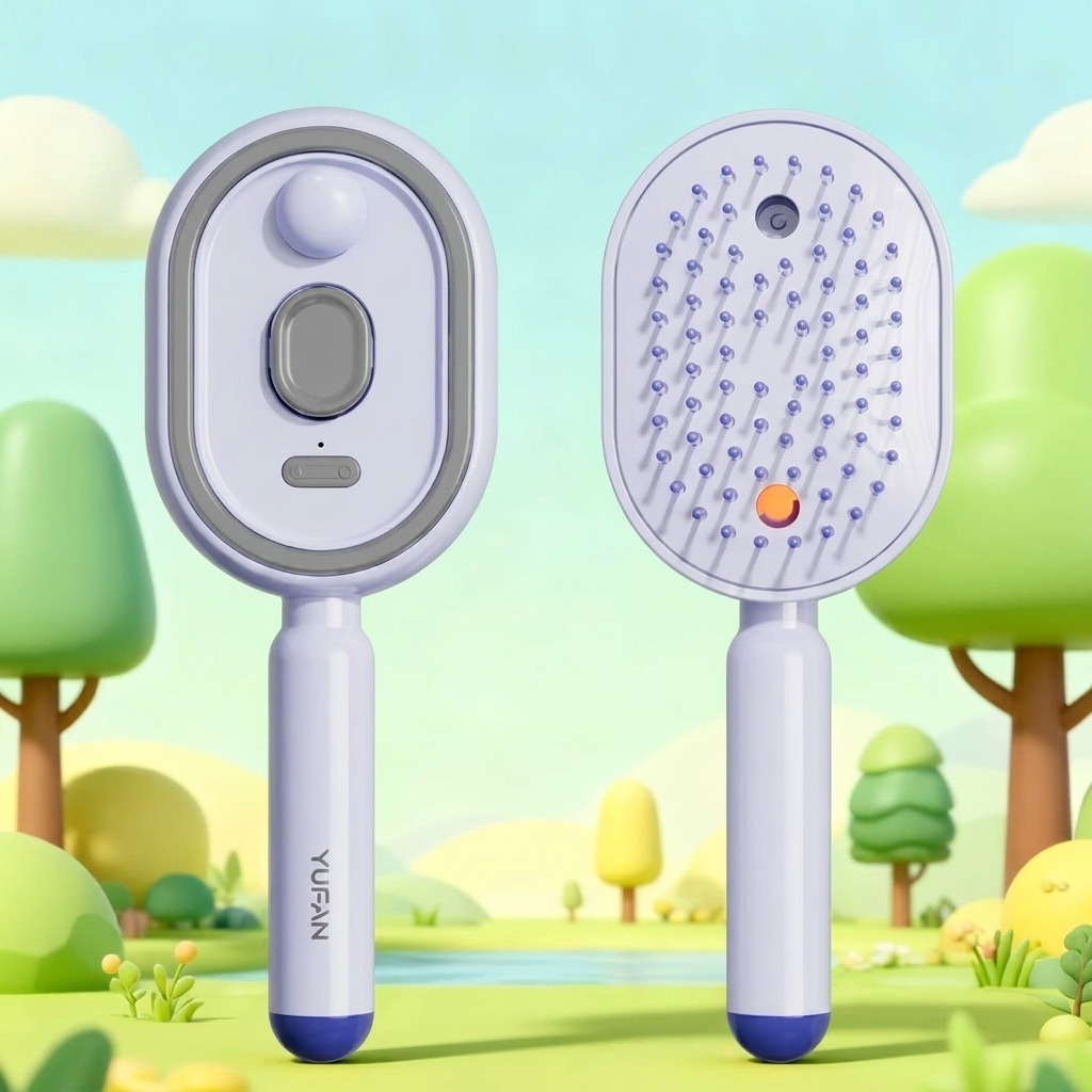 Smart hårborste för hårvård och styling med funktion för eterisk olja och elektrisk massage.