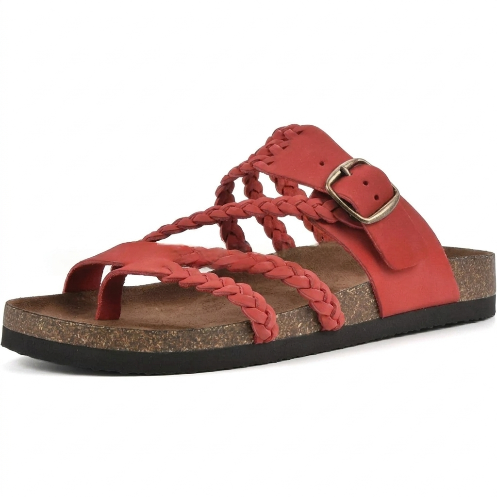Stilrena platta sandaler för kvinnor med trendig vävd design