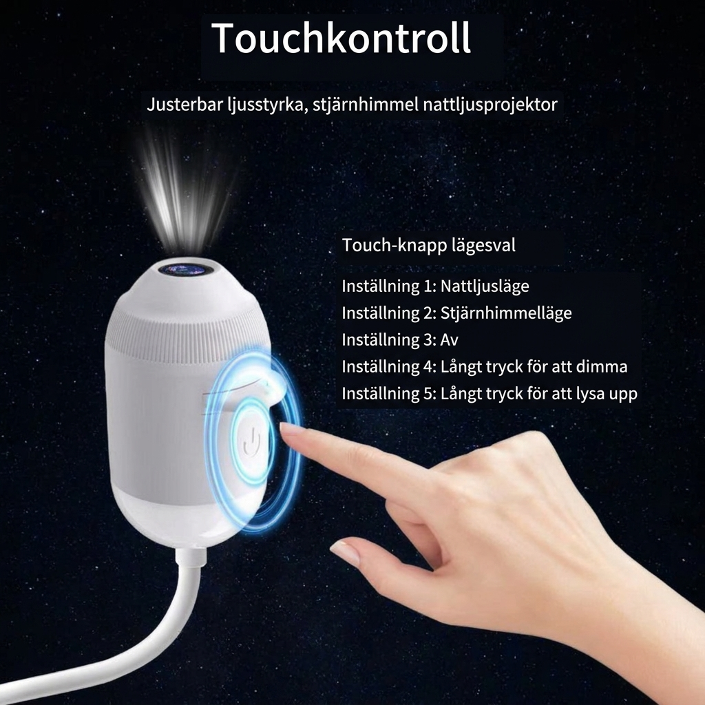 Stjärnhimmel projektor för bil och sovrum med USB-anslutning