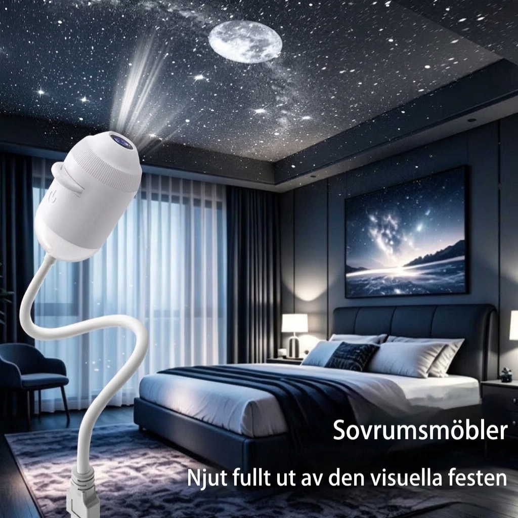 Galax nattlampa och stjärnprojektor i kompakt och snygg design