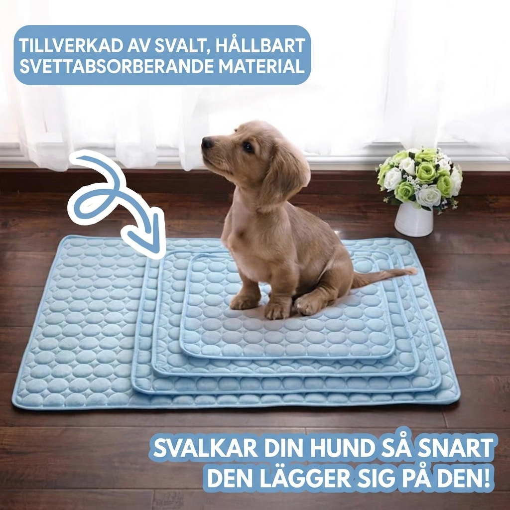 Vikbar kylande sommarbädd för husdjur i slitstarkt material