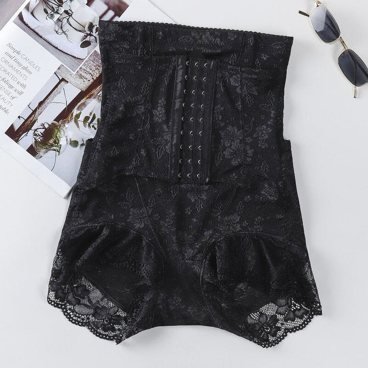 Högmidjade magformande shorts för kvinnor, hudvänligt tyg, formande design, svart färg, sömlös under kläder.
