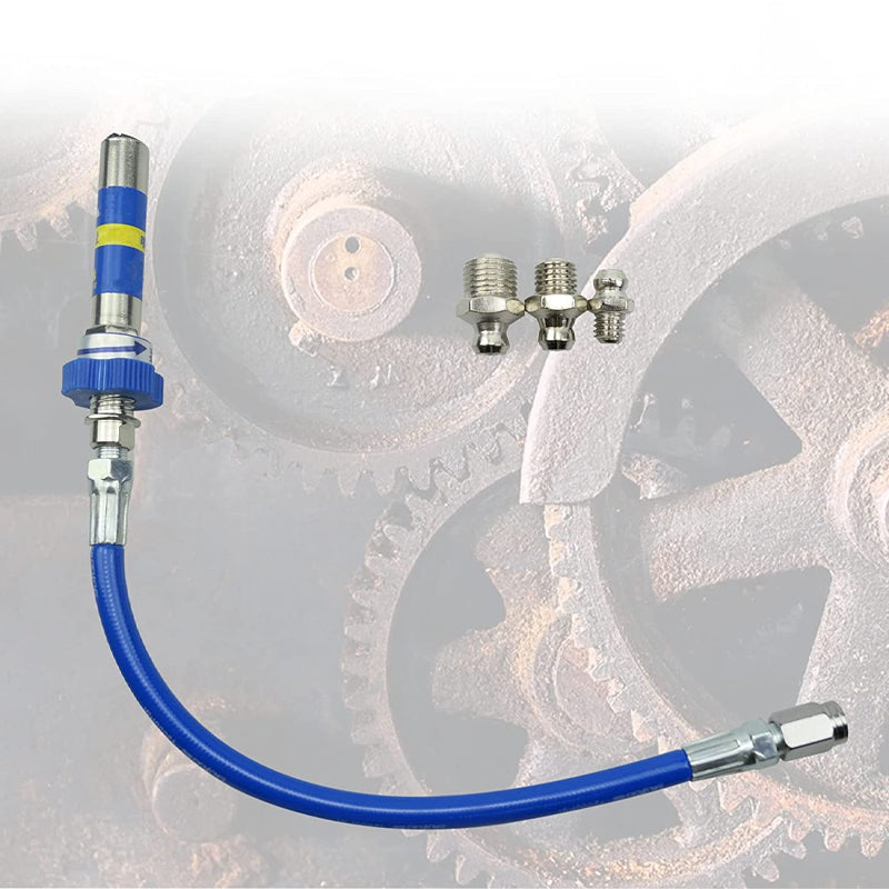 Högtrycksmunstycke för smörjnipplar, ergonomisk metallkonstruktion, perfekt för exakt smörjning i trånga utrymmen.