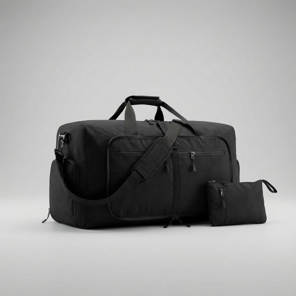 Mångsidig CarrySwiftly resebag, hopfällbar. Passar som sportbag, weekendväska eller extra packning.