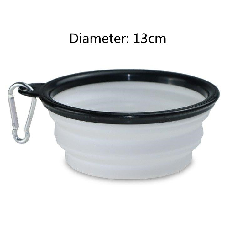 Resehundskål, hopfällbar, för valpar & vuxna. Silikonmaterial, lättviktig & hållbar.