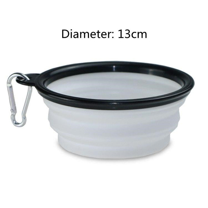 Resehundskål, hopfällbar, för valpar & vuxna. Silikonmaterial, lättviktig & hållbar.