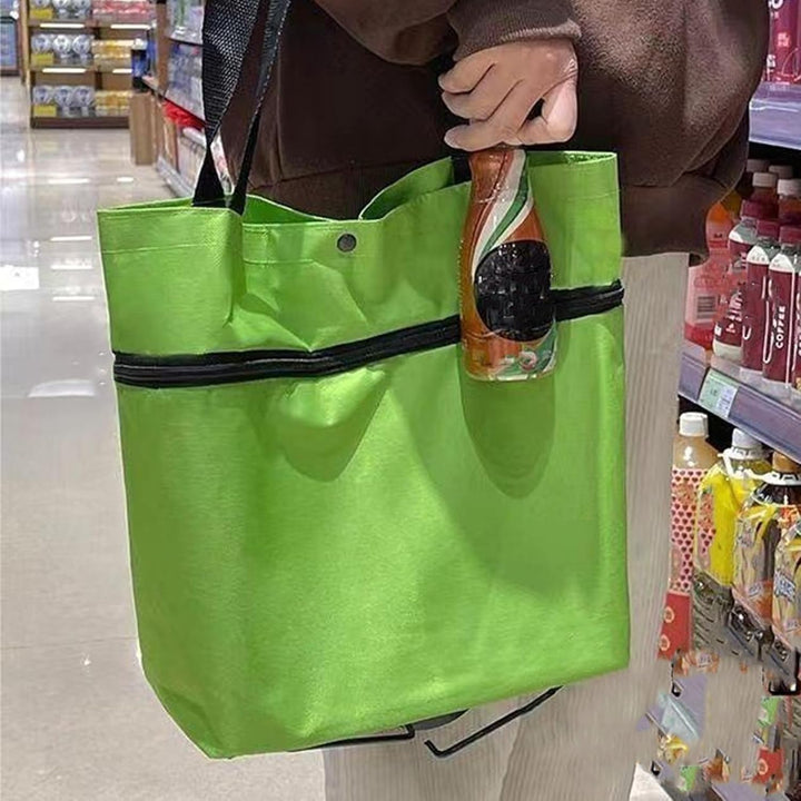 Modern hopfällbar shoppingväska med hjul, smart och praktisk design för nutidens behov.